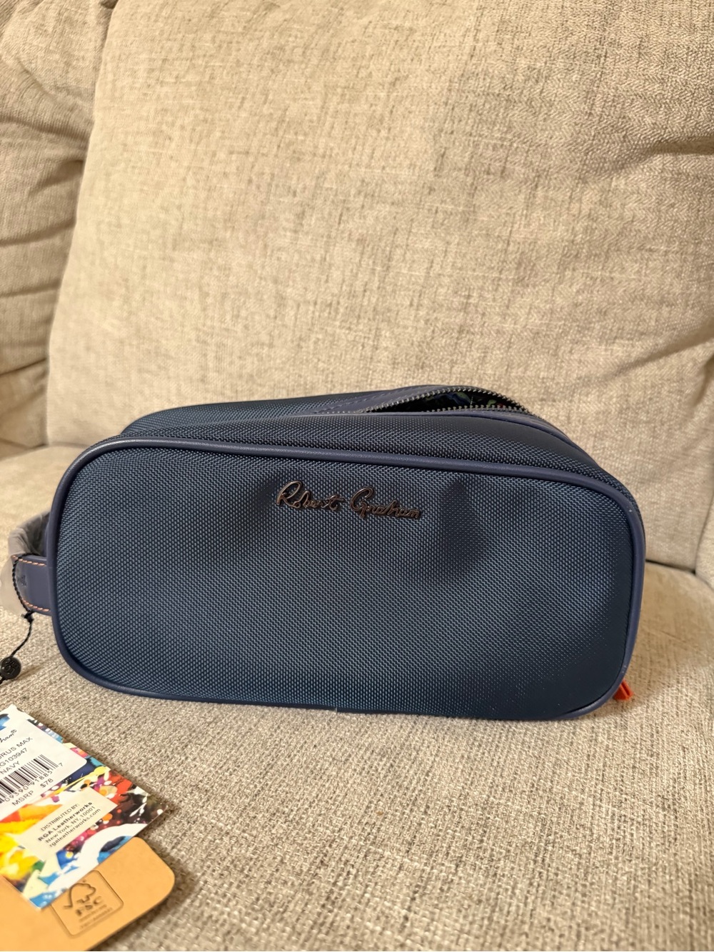 Robert Graham Navy Blue Men's Toiletry Kit